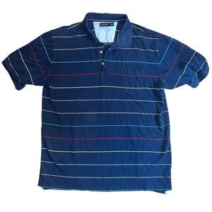 NAUTICA Men’s Blue Striped Short Sleeve Collard Shirt Size XXL